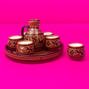 Rękodzieło - Zestaw z Ceramiki do Serwowania Pisco, Sosów i Past – Peru - Unikat - Brown Copitas 