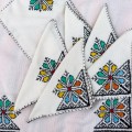 Ręcznie haftowane serwetki na stół, zestaw 6 sztuk, najwyższa jakość. Tkaninowe serwetki na stół. Hand made serwetki i podkładka z Maroka ręcznie haflowane.