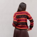 Pomarańczowy sweter z wełną z alpaki z Peru. Sweter unisex. Unikalne wzory, inspirowane peruwiańską kulturą, oraz komfortowy krój. Sweter dla niej i dla niego. Prawdziwa alpaka.