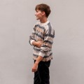 Beżowy męski sweter z wełną z alpaki z Peru. Sweter unisex. Unikalne wzory, inspirowane peruwiańską kulturą, oraz komfortowy krój. Sweter dla niej i dla niego. Prawdziwa alpaka. Męski sweter Etno.
