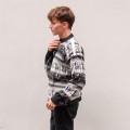 Czarny męski sweter z wełną z alpaki z Peru. Sweter unisex. Unikalne wzory, inspirowane peruwiańską kulturą, oraz komfortowy krój. Sweter dla niej i dla niego. Prawdziwa alpaka. Męski sweter Etno. Sweter czarno biały z Lamami męski.