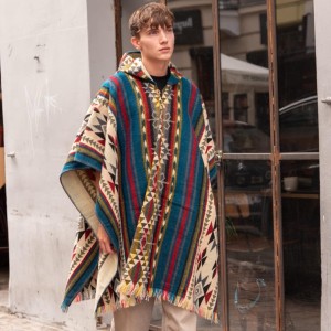 Ponczo Colors of Peru – Ciepłe Poncho z Alpaki dla Mężczyzn - Etno 3