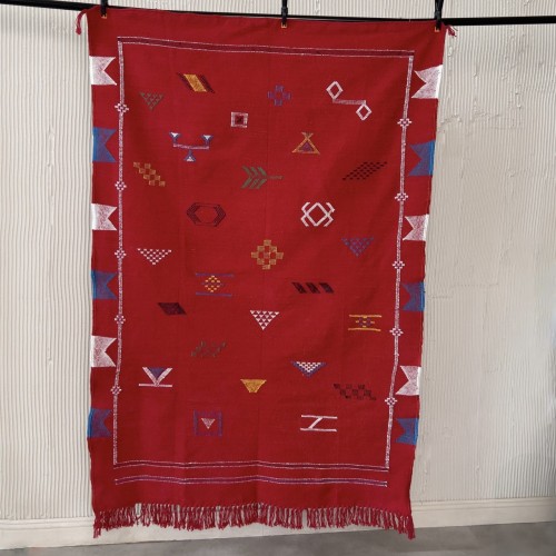 Berberyjski Dywan z Włókna Kaktusa – Wegański Jedwab z Maroka (100x150 cm) - Biały. DYwan z Maroka. Dywan z wegańskiego jedwabiu.