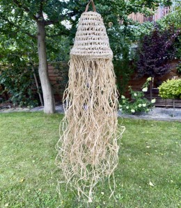 Ręcznie pleciony klosz z Maroka – naturalna lampa boho sufitowa (rattan look, słomkowy styl)- Mirage