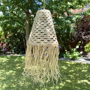 Ręcznie pleciona lampa boho z Maroka (naturalny klosz, rattan look, styl słomkowy) - Laguna