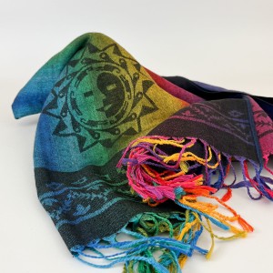 Pashmina - 100% - unikatowy design - słońce - Peru 