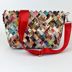 Torebka z plecionki papierowej (paper weaving) • upcykling • projekt Zahra Lubella • Maroko • 009