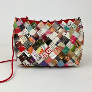 Torebka z plecionki papierowej (paper weaving) • upcykling • projekt Zahra Lubella • Maroko • 005