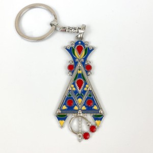Brelok Tuareg (Agadez Cross) zdobiony kolorowy – Maroko