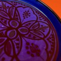 Ceramiczna miseczka na przekąski z Maroka. Ceramiczna miseczka na dipy z Maroka. Ceramiczna miska z Maroka. Ceramika z Maroka. Ceramiczne wyroby z Maroka. Ceramiczne zastawy najwyższej jakości, rękodzieło.. CIemny fiolet..
