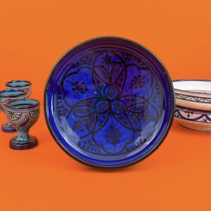 Ręcznie malowana Ceramiczna miska z Maroka – Ciemny Fiolet
