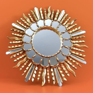 Złote Lustro "Espejo de Sol" z Peru – Rayos - 35 cm