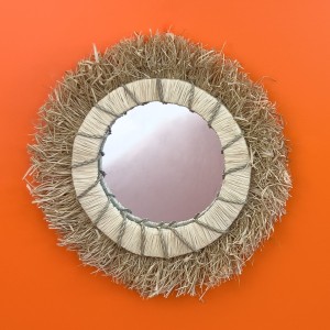 Marokańskie Lustro - Rękodzieło  z Naturalnego Włókna palmowego